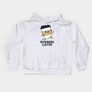 Running Latte Cute Coffee Pun Kids Hoodie